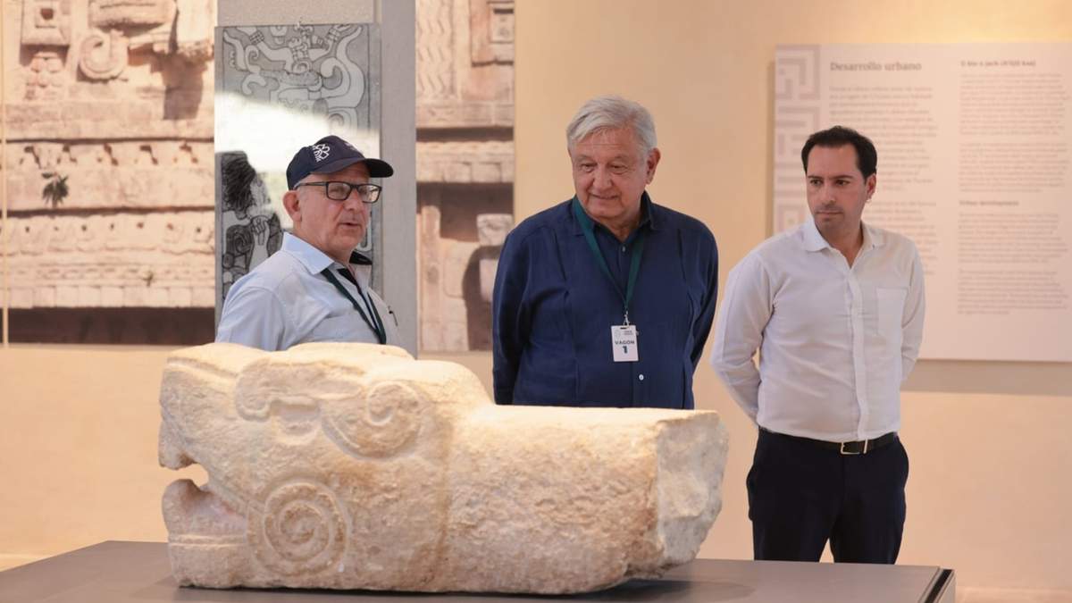 El presidente en la inauguración del Gran Museo de Chichén Itzá