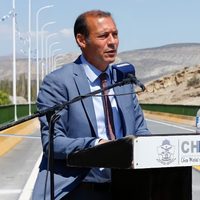 Chos Malal: el gobernador Omar Gutiérrez inauguró el puente sobre el río Curí Leuvu