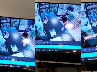 Un violento asalto a una vinoteca de Cipolletti quedó registrado por las cámaras