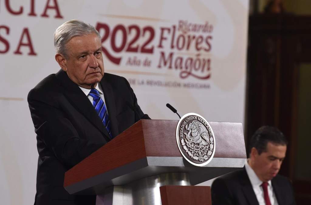 El presidente durante la conferencia matutina en Palacio Nacional