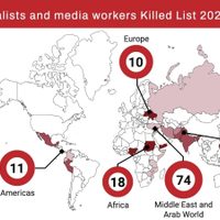 La FIP eleva a 128 los periodistas muertos en 2025, 56 de ellos en Palestina