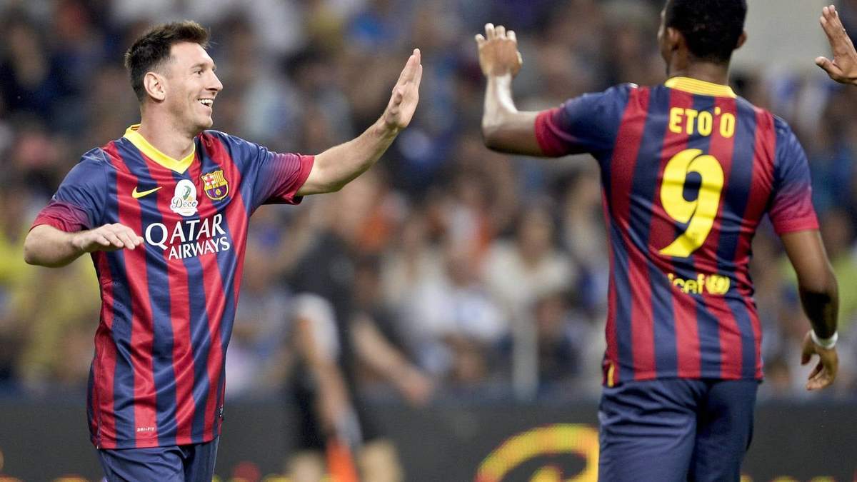 Samuel Eto'o y Messi. Fuente: (Twitter).
