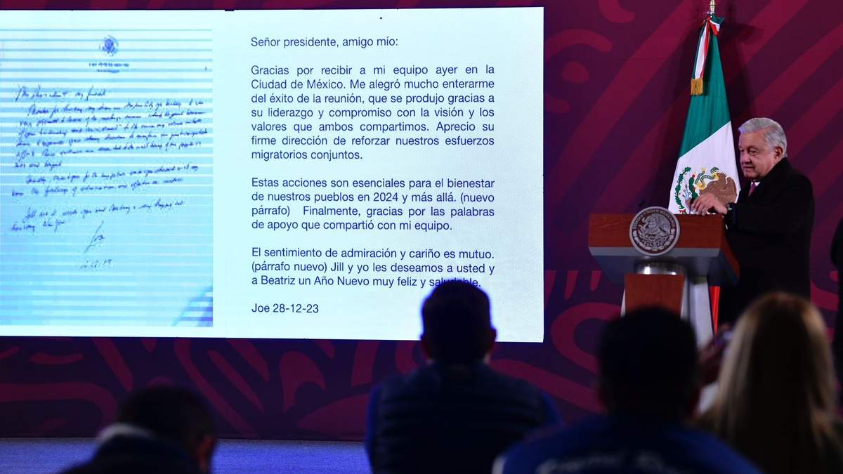 AMLO presumio la carta que le envió su homólogo estadunidense tras la reunión bilateral en materia migratoria