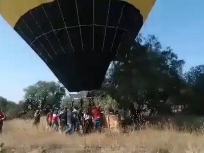 Accidente de globo aerostático en la zona de Teotihuacán; hay 9 heridos
