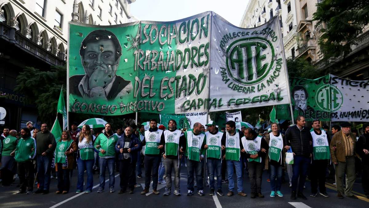 La ATE rechaza las políticas de ajuste del Gobierno. Fuente: (X)
