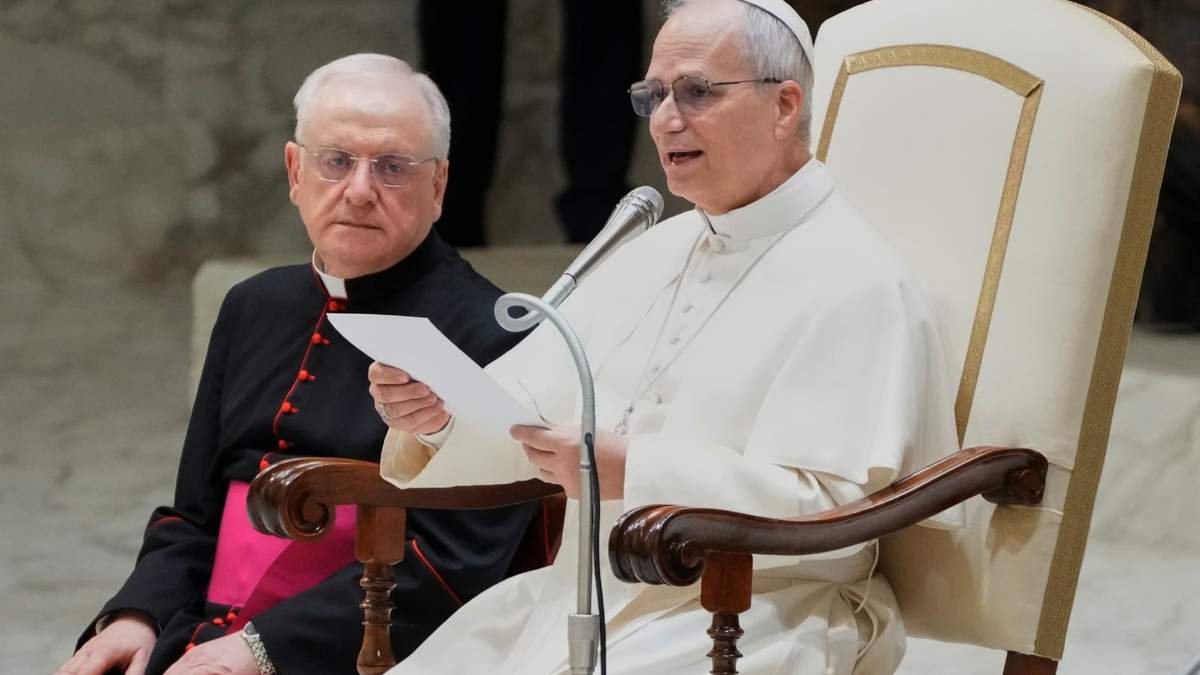 El papa León XIV durante la audiencia general semanal en el Vaticano, el miércoles 11 de febrero de 2026
