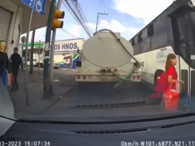 Difunden video con distracción peligrosa de mujer