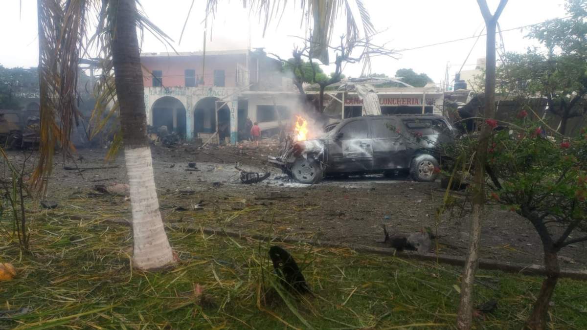 Explosión del coche bomba en Coahuayana