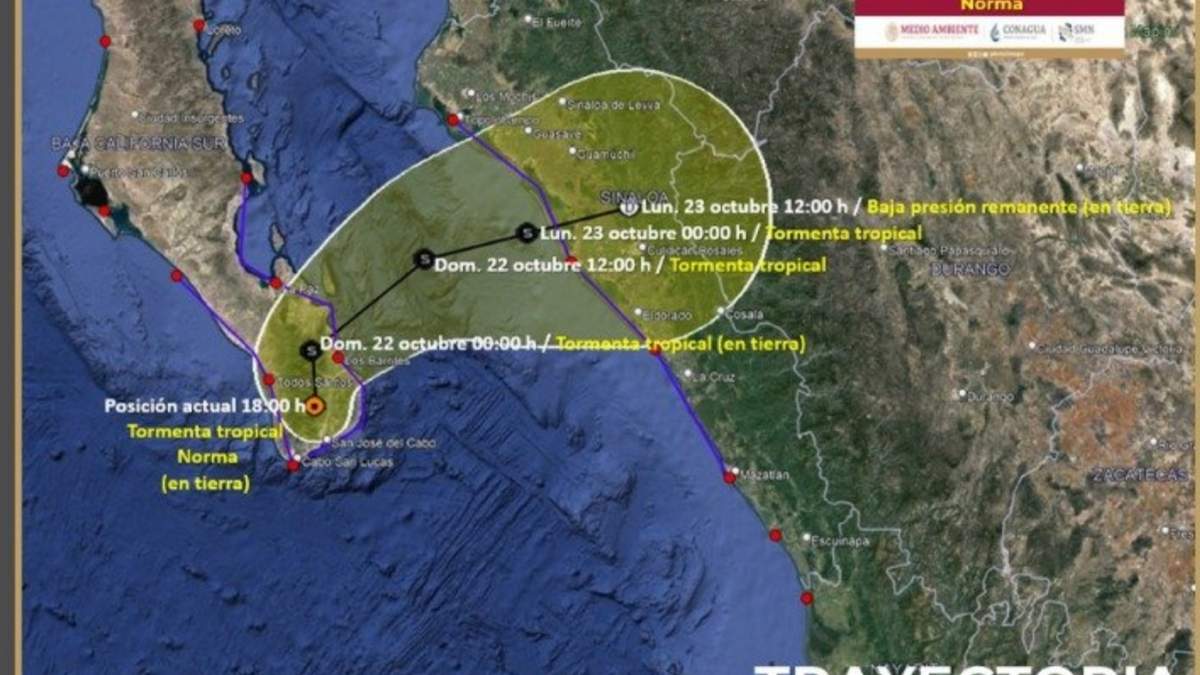 Paso de la tormenta tropical Norma