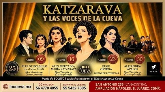 Una travesi´a en cuatro acordes! 4 jueves, 4 artistas, 1 Leyenda. @sopranomariakatzarava @aleaval