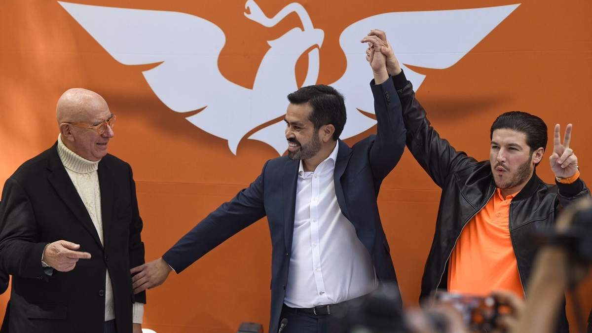 Dante Delgado, Jorge Álvarez Máynez y Samuel García Sepúlveda