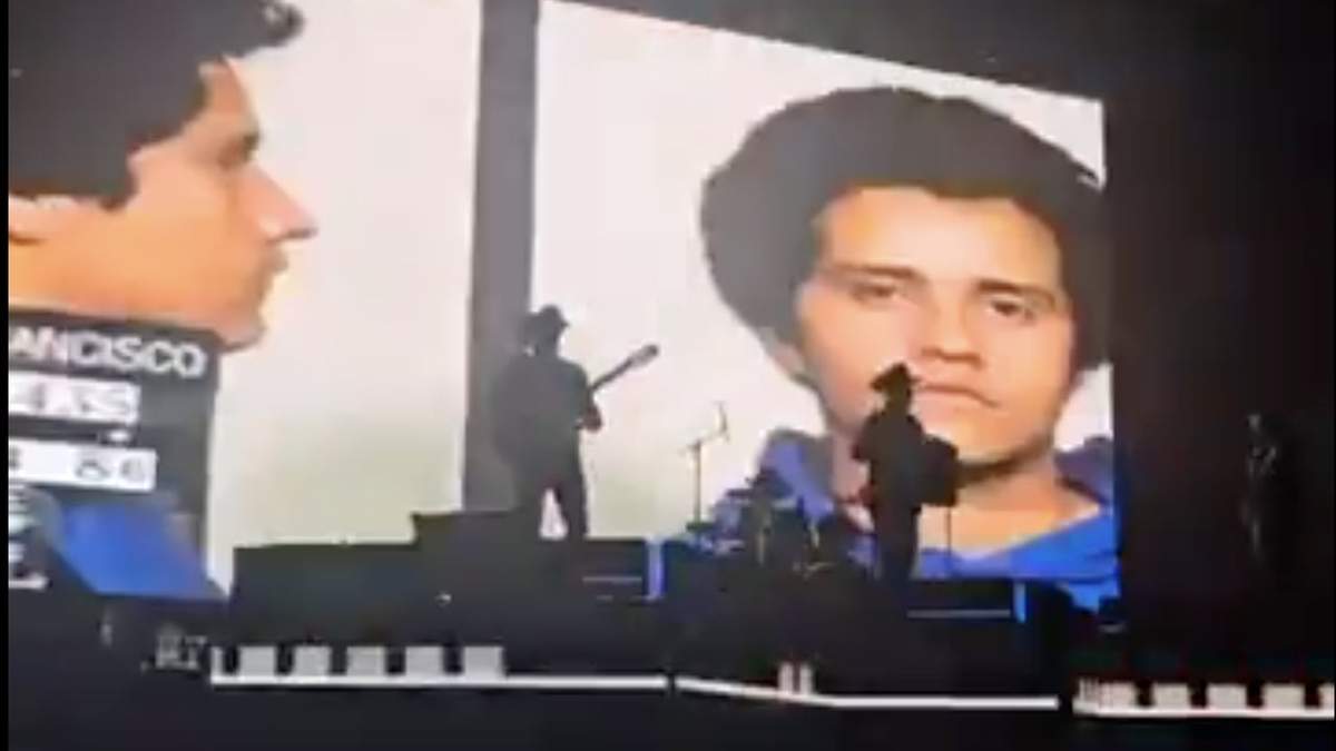 "El Mencho" en una de las imágenes proyectadas en el concierto