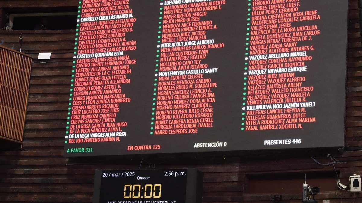 La reforma fue aprobada en lo general por 321 votos a favor y 125 en contra