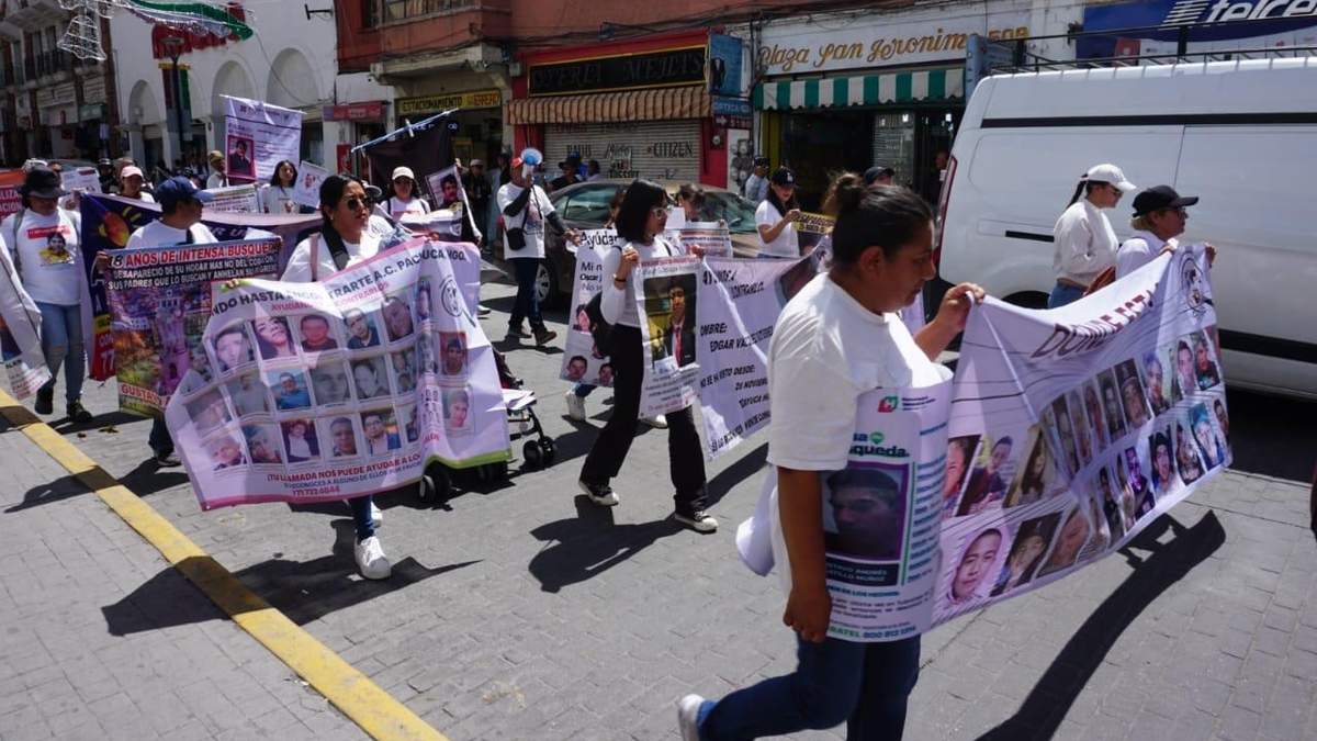 Marcha de familiares de desaparecidos en Hidalgo
