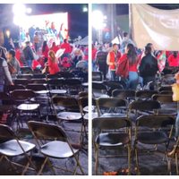 Sillas vacías en el festejo de Alejandra del Moral tras el debate con Delfina Gómez (Video)