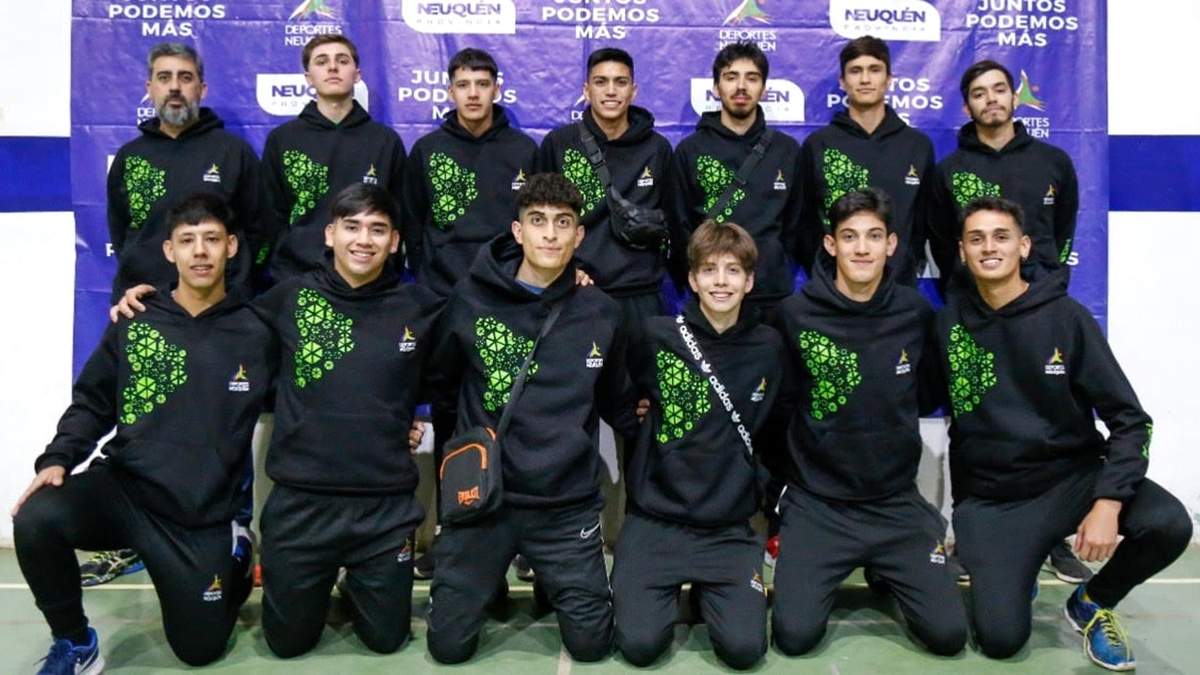 Delegación masculina de Neuquén en los Juegos de La Araucanía 2022. Fuente: (Facebook)