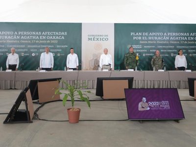 Entregarán 6 mil 513.9 millones de pesos a afectados por el huracán “Agatha”