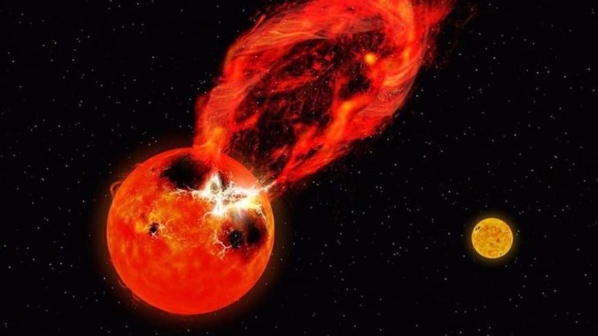 La llamarada observada comenzó con una erupción de prominencia muy masiva y de alta velocidad