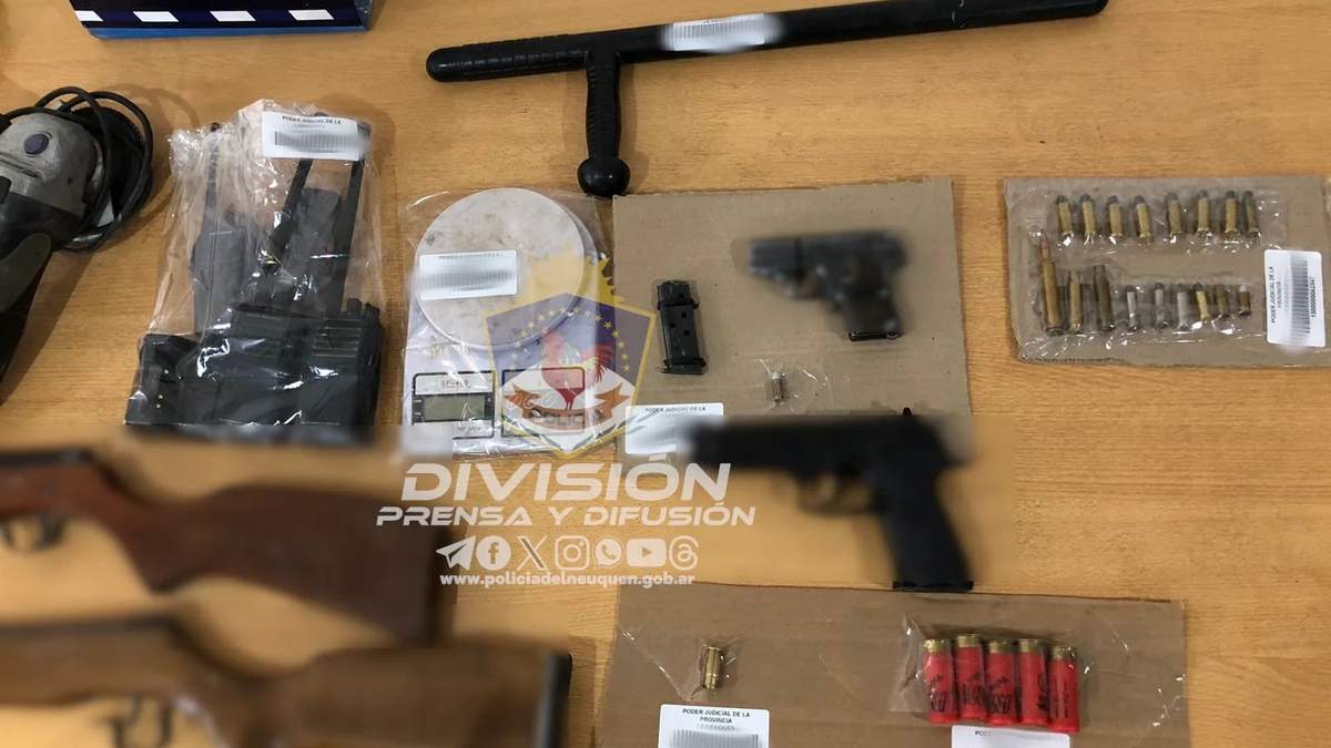Armas y municiones. Fuente: (Policía de Neuquén)