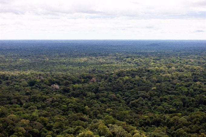 Vista del Amazonas en la frontera entre Brasil y Perú
