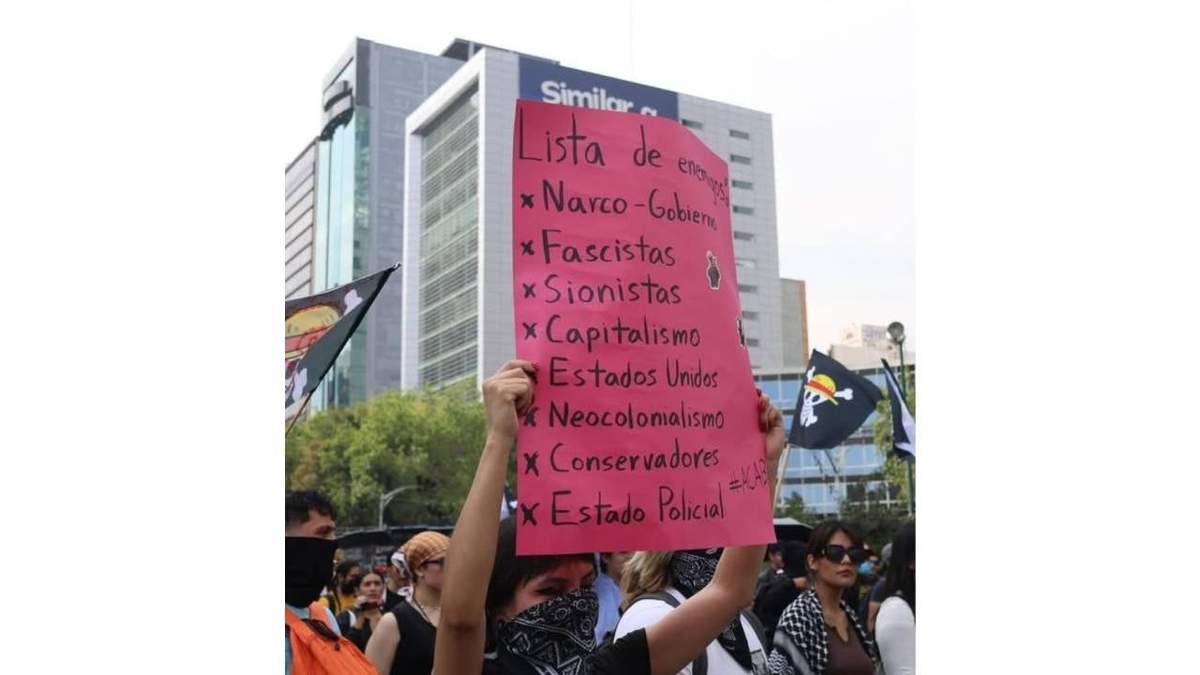 Marcha de jóvenes en Paseo de la Reforma, CDMX, el 8 de noviembre de 2025