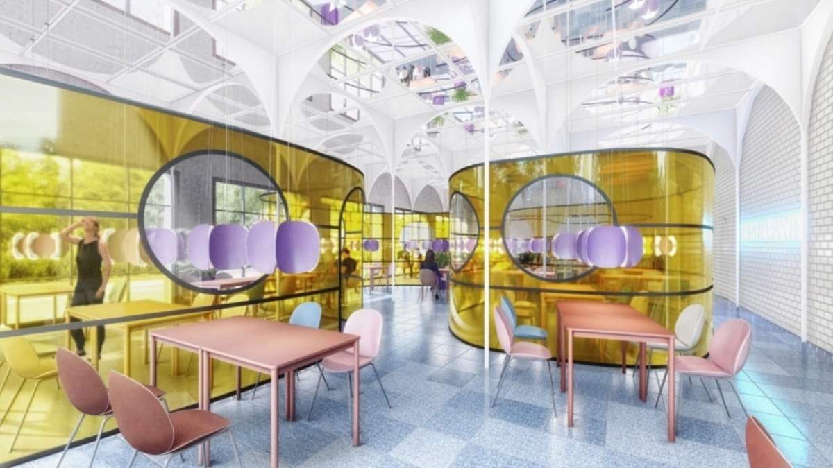 Restaurante con diseño adaptado al distanciamiento. Fuente: (Facebook)