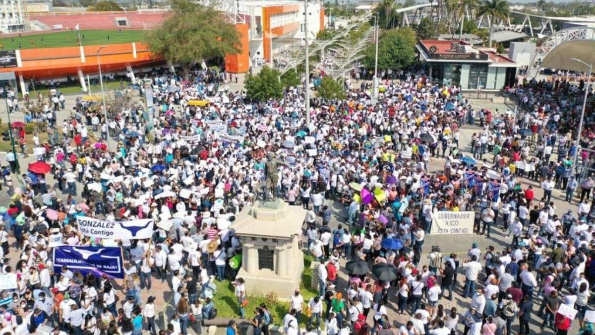 La marcha partió del estadio de Correcaminos al Palacio de Gobierno de Tamaulipas