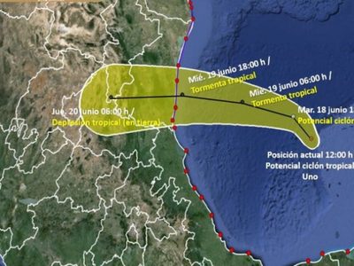 Potencial ciclón tropical Uno está a 570 kilómetros de Tamaulipas; podría ser la tormenta Alberto
