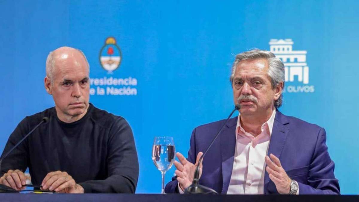 Horacio Rodríguez Larreta junto a Alberto Fernández. Fuente: (Twitter)