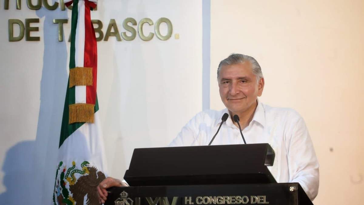 El secretario de Gobernación, Adán Augusto López, en el Congreso de Tabasco