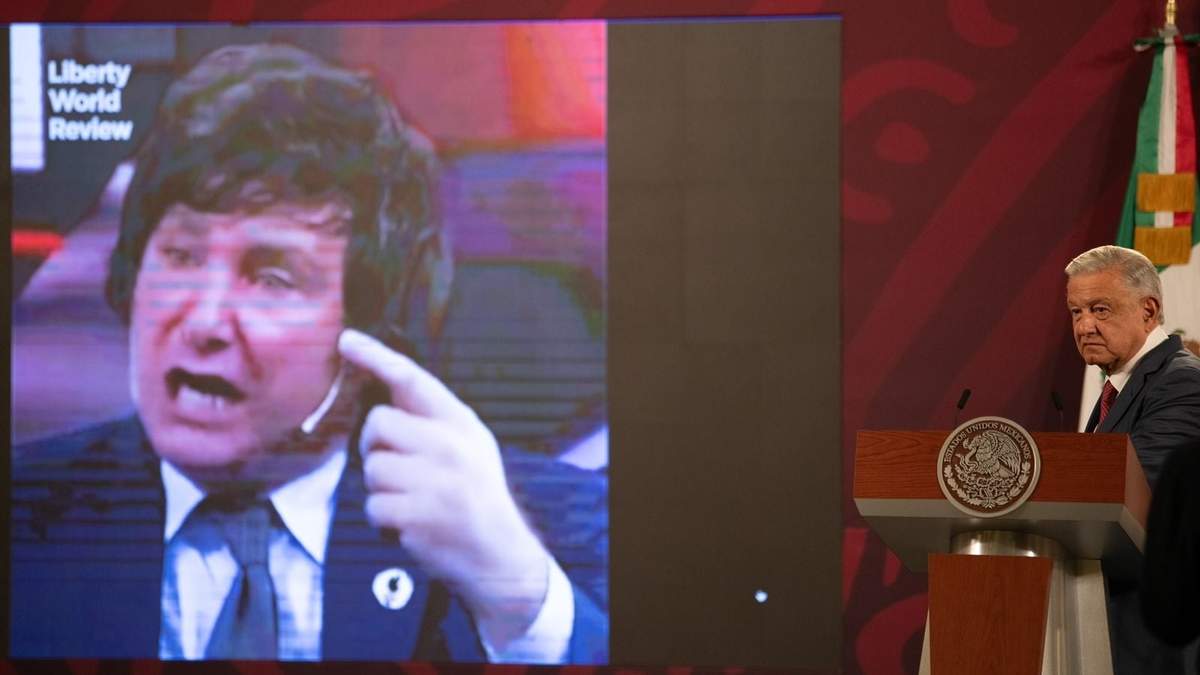 El presidente mostró un video del candidato presidencial argentino, Javier Milei