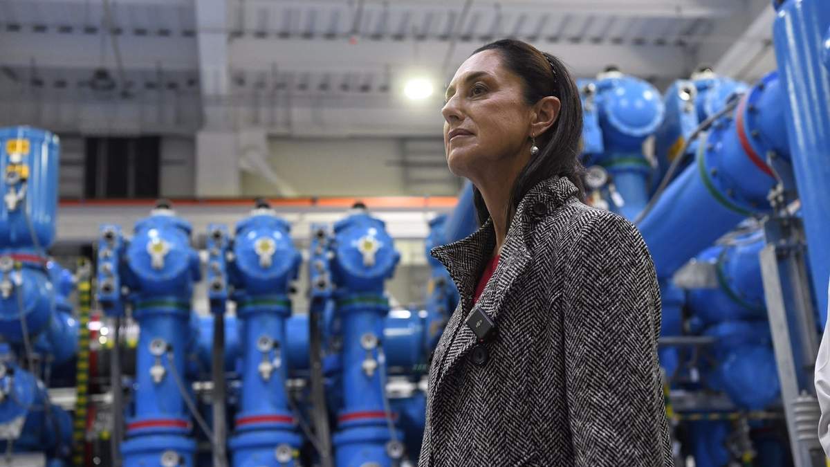 Claudia Sheinbaum el martes en la subestación Metro Energía