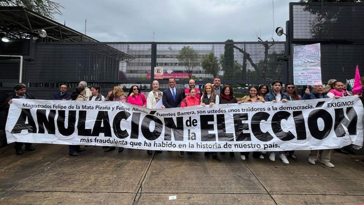 La organización Somos MX encabezada por Emilio Álvarez Icaza acudió al INE para entregar un documento que pide la anulación de la elección judicial