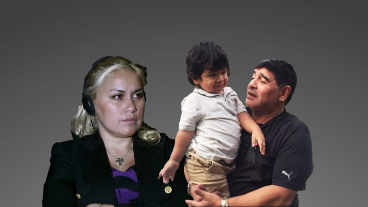 Verónica Ojeda, Diego Maradona y su hijo, Dieguito Fernando. Fuente: (Minuto Neuquén)