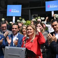 Maru Campos, gobernadora de Chihuahua, asiste a la FGR para comparecer sobre agentes de la CIA