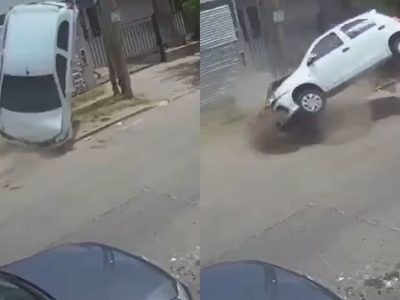 Delincuentes se enfrentaron a la Policía y escaparon tras un vuelco de película