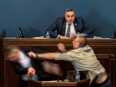 Así fue el enfrentamiento a golpes entre legisladores de Georgia (Video)