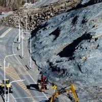 Comienzan a reparar la ruta provincial 43 a casi dos años del desmoronamiento del cerro de La Virgen en Chos Malal