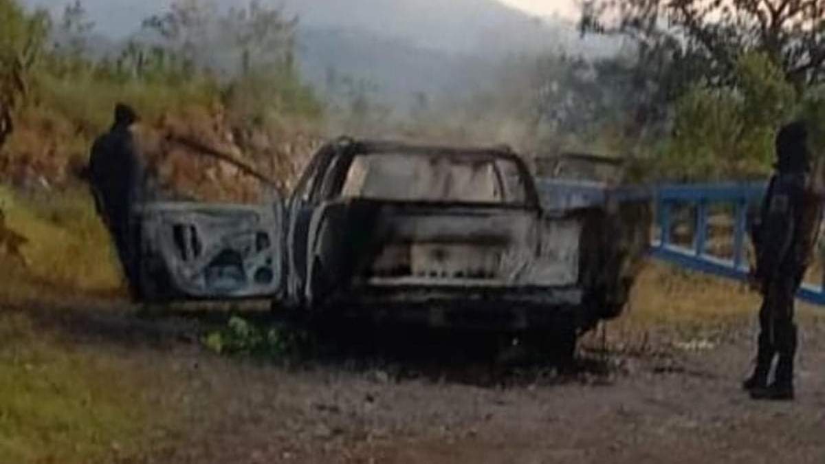 La camioneta calcinada