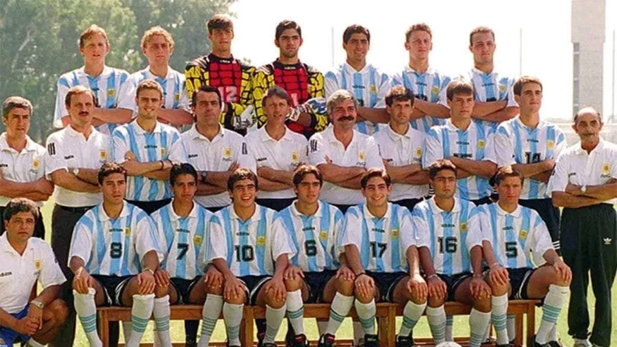Qatar 1995. Equipazo del Sub 20 de Argentina armado por José Pekerman.