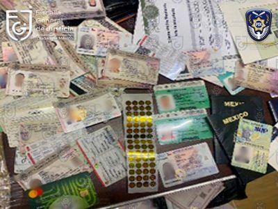 Cae falsificador en la CDMX; tenía billetes, pasaportes, credenciales del INE, visas de EU...