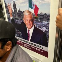 Promueven la marcha de AMLO en el Metro de la CDMX