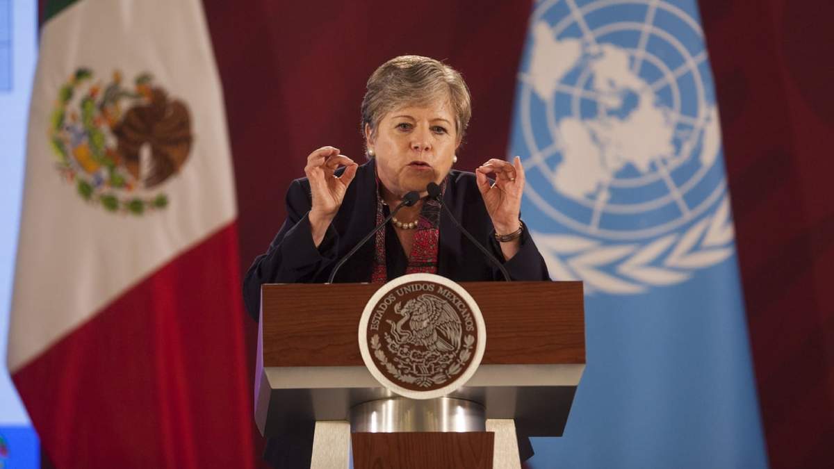 Alicia Bárcena durante una conferencia mañanera