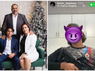 Hijo de funcionarios morenistas de Oaxaca presume autos de lujo y arma de uso exclusivo del Ejército