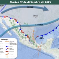 Avanza la masa de aire polar del frente frío 17; lluvias fuertes el martes en los siguientes estados