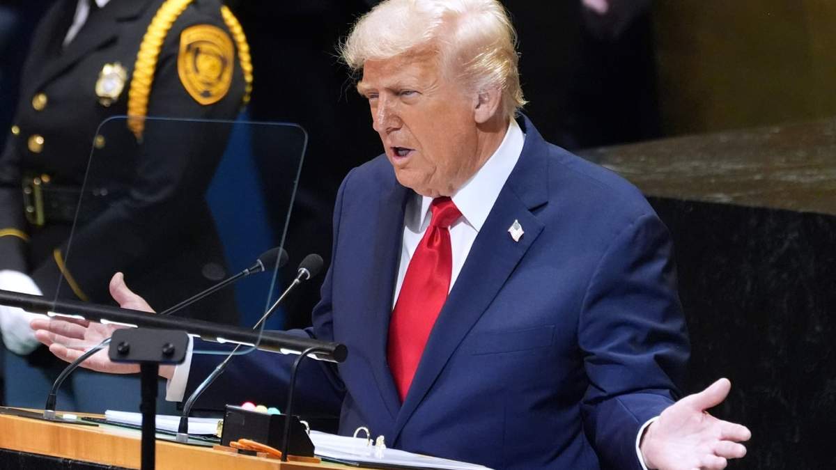 Donald Trump, presidente de Estados Unidos en la Asamblea General de la ONU, el martes 23 de septiembre de 2025, en Nueva York