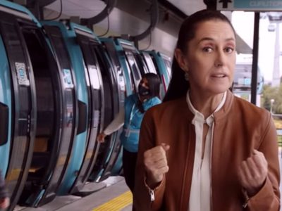 Sheinbaum inicia con el Cablebús la transmisión de spots de su tercer informe