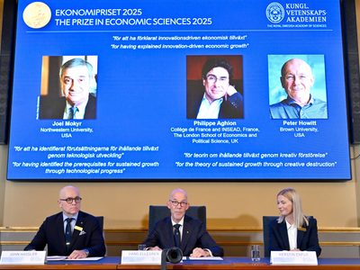 El Nobel de Economía reconoce a 3 investigadores por explicar el impulso económico de la innovación