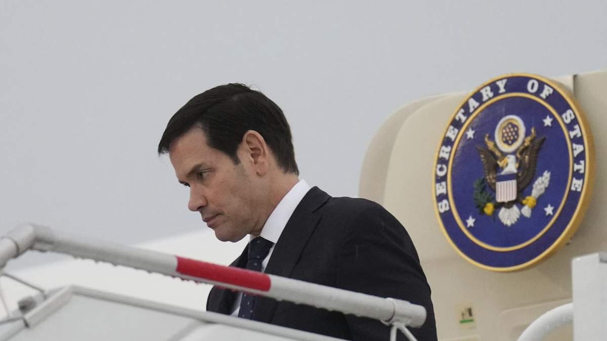 Marco Rubio a su llegada al AIFA el martes