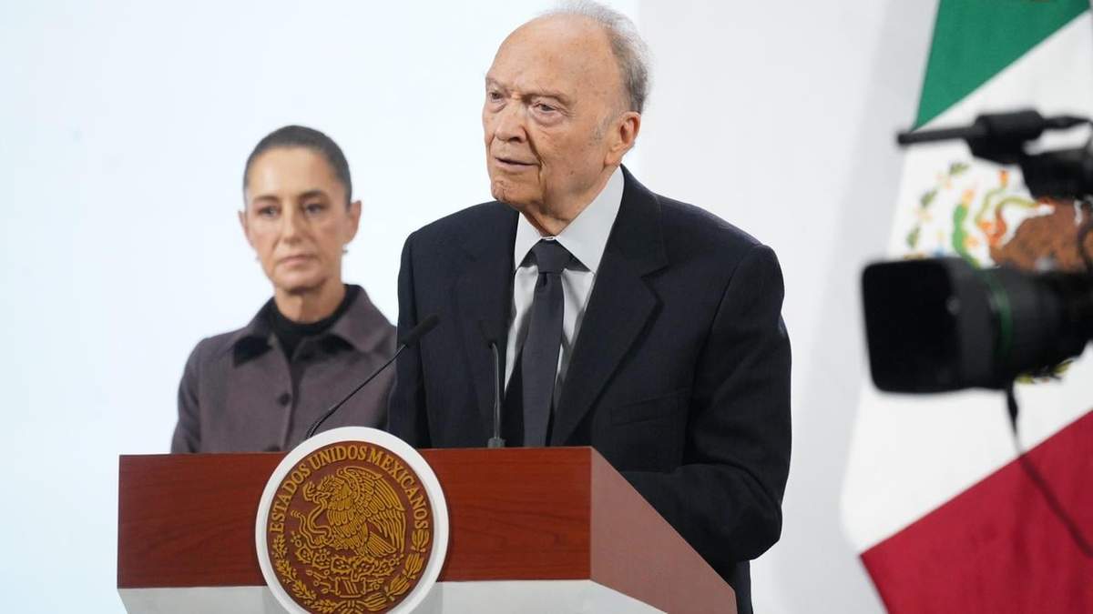 Gertz Manero en la mañanera de Claudia Sheinbaum